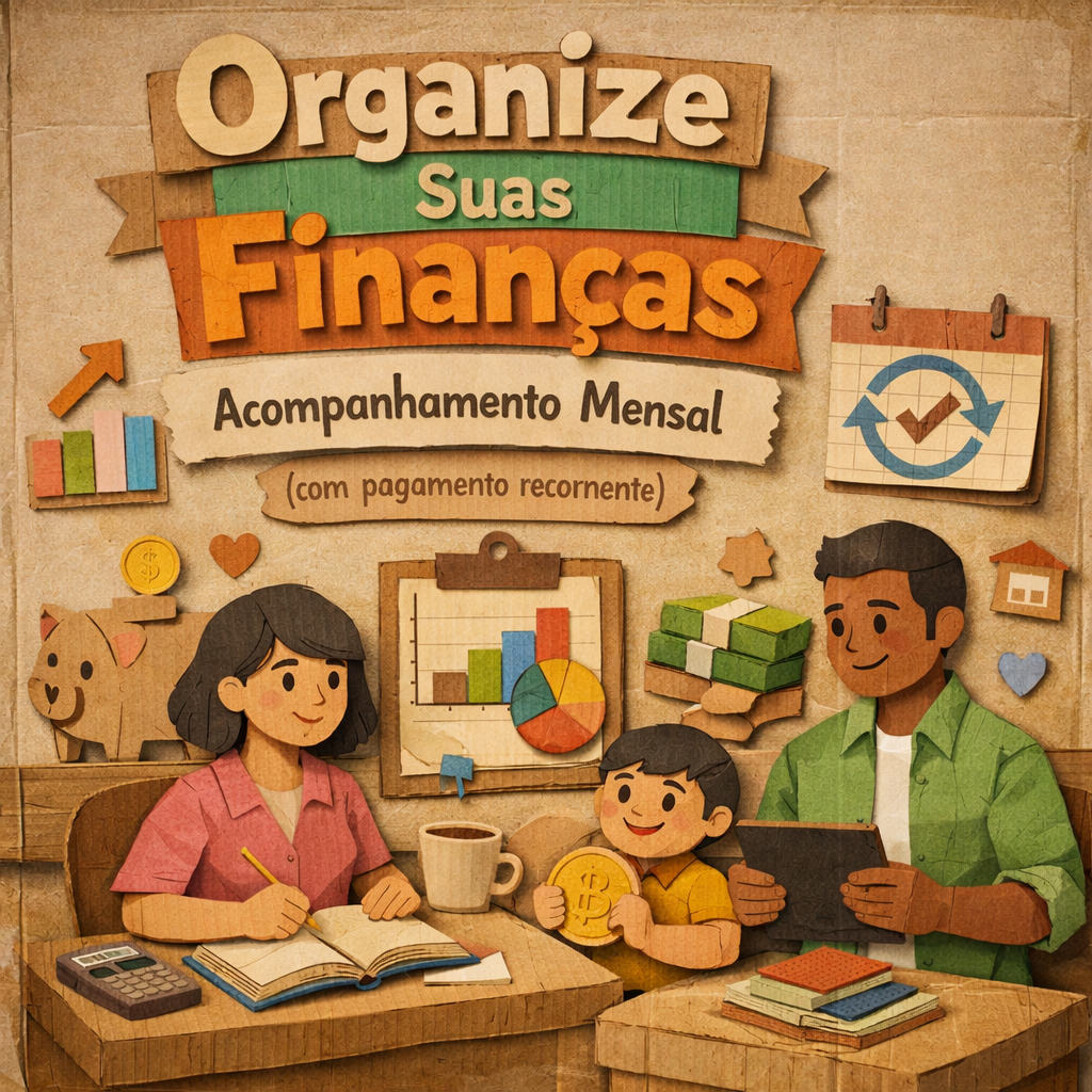 Família acompanhando evolução financeira com gráficos e planejamento mensal
